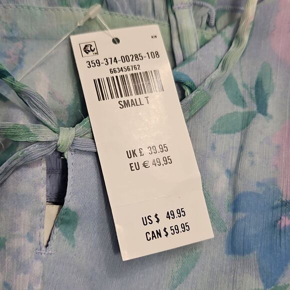 HOLLISTER Blue Floral Babydoll Mini Dress New Small Tall Msrp $50 - Picture 13 of 16